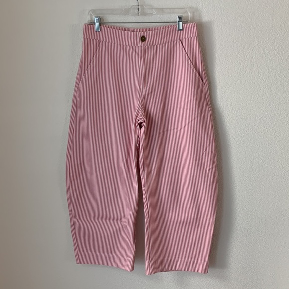 Pink Striped Women's Pants - Picture 2 of 3